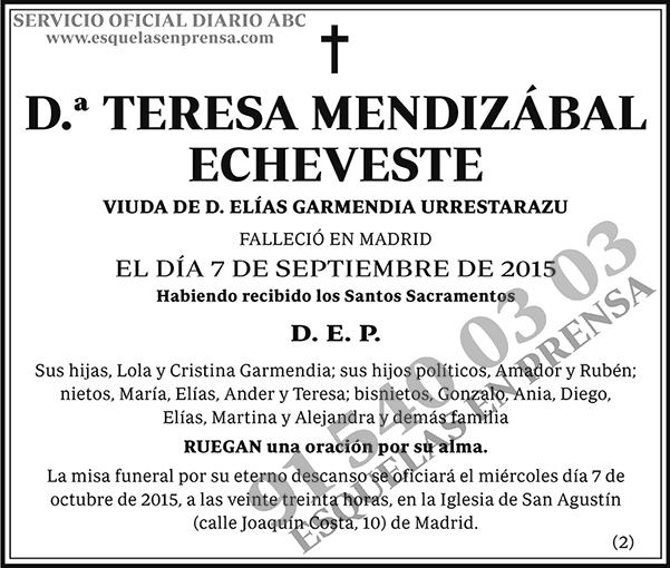 Teresa Mendizábal Echeveste